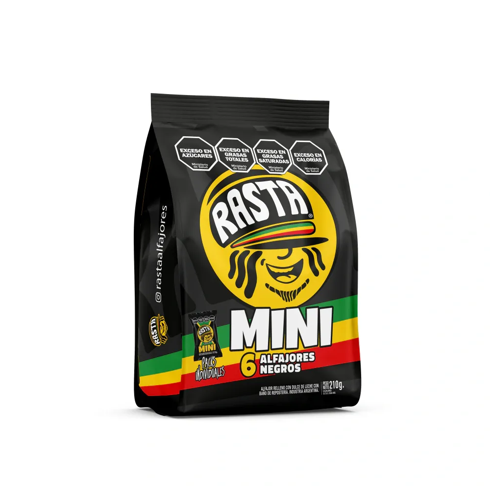 Alfajor Rasta Negro Mini x 6u.
