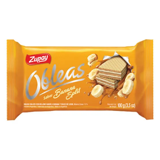 Obleas Banana Split Zupay x 100g