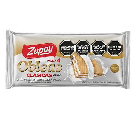 Obleas Clásicas Zupay Pack 4 x 50g